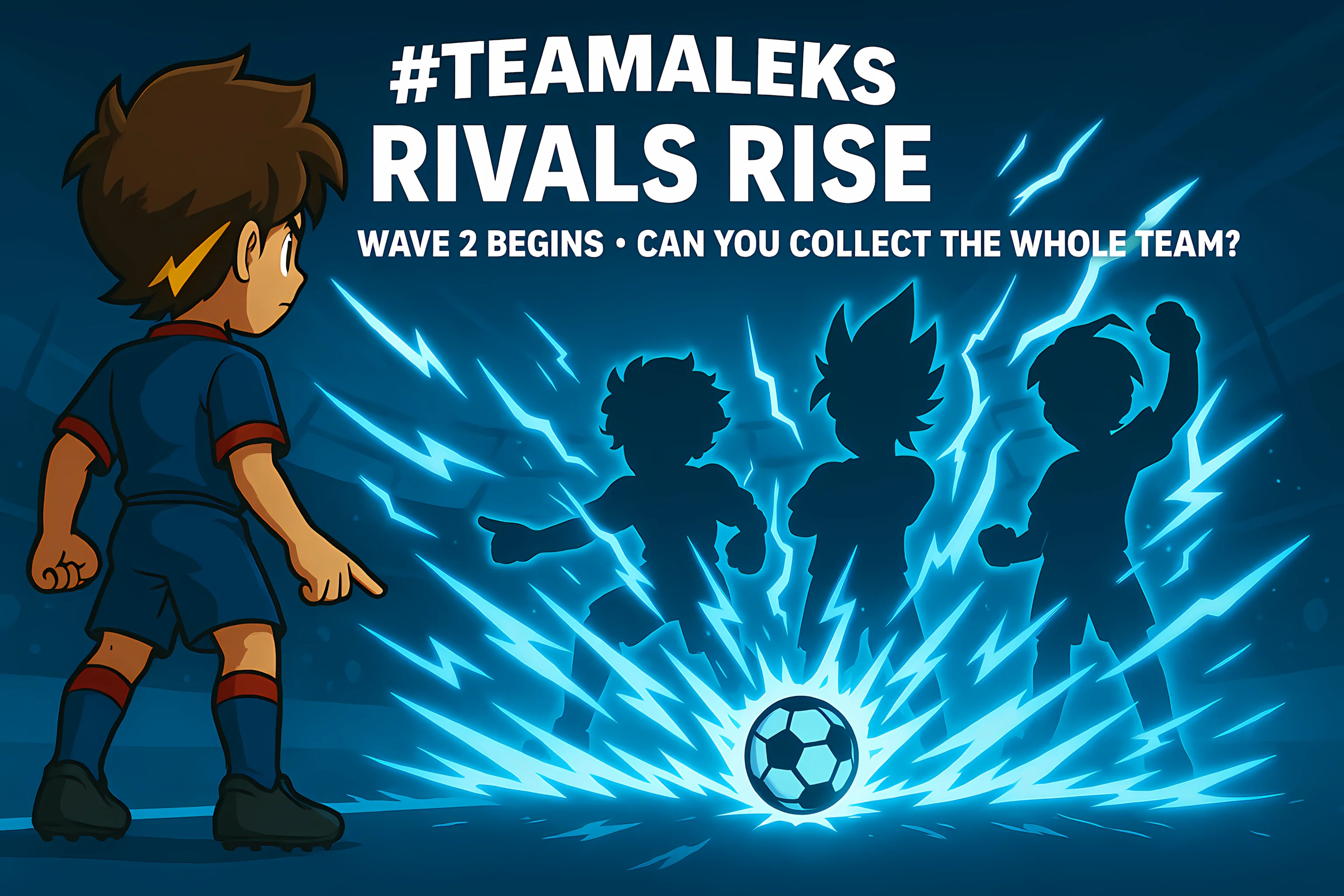 Wave 2 - Rivals Rise Preview: TeamAleks collection featuring anime-style characters with plasma blue lightning effects